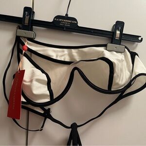 White Cutout Underwire Bikini Set - Women Swim